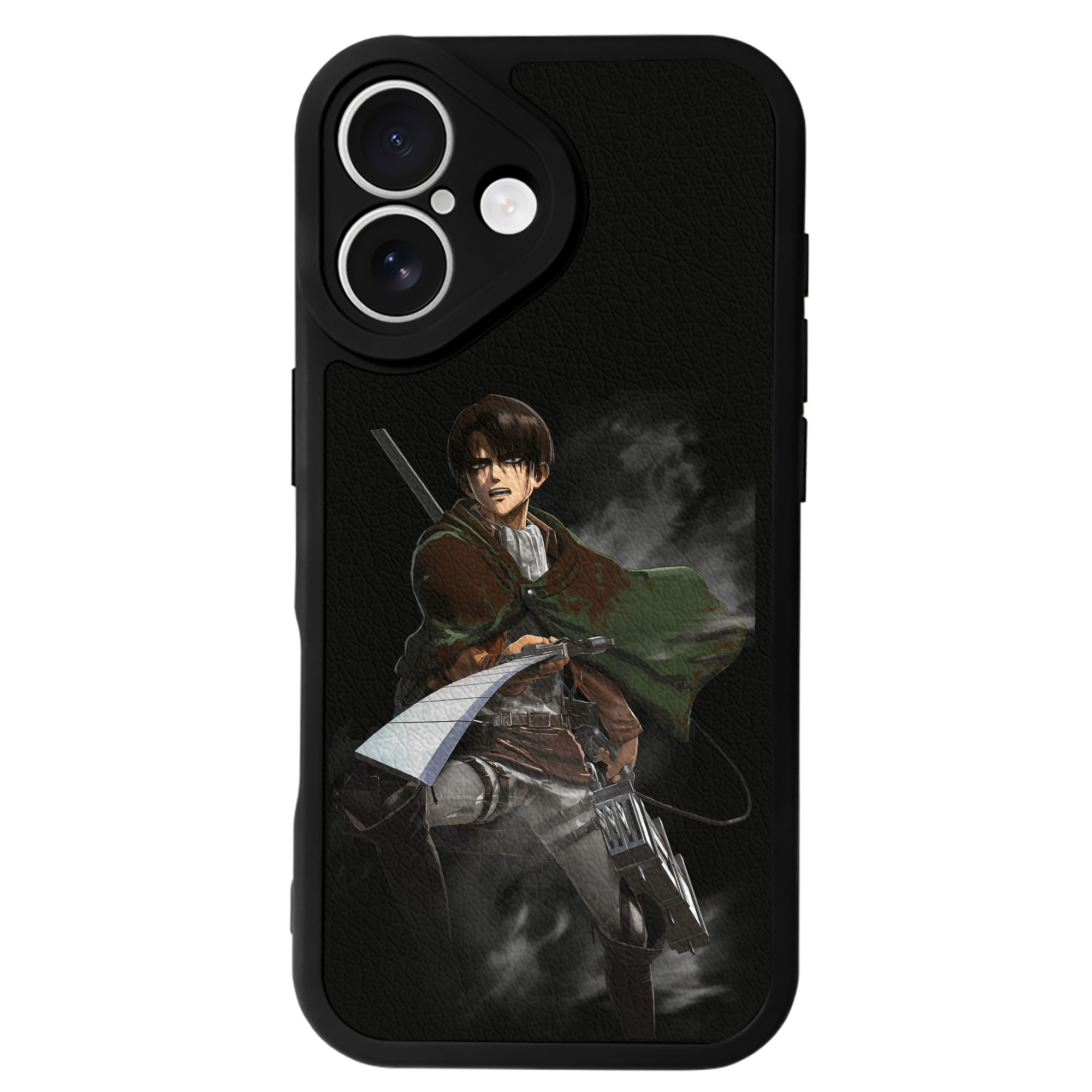（画像用） 進撃の巨人 リヴァイ·アッカーマン Attack on Titan Levi Ackerman 【iPhone 16シリーズ対応】シリコンスマホケース（レザー調） 材質：シリコン
